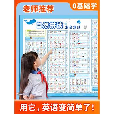 小学英语自然拼读发音规则表入门学习神器国际音标发音有声挂图卡
