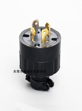 日本4362R 30A600V4P橡胶壳美国电机AMERICAN DENKI黑色工业插头