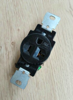 黑色通用款美式三孔插座5-20R 5-15R 15/20A125V UL长支架款铜XD