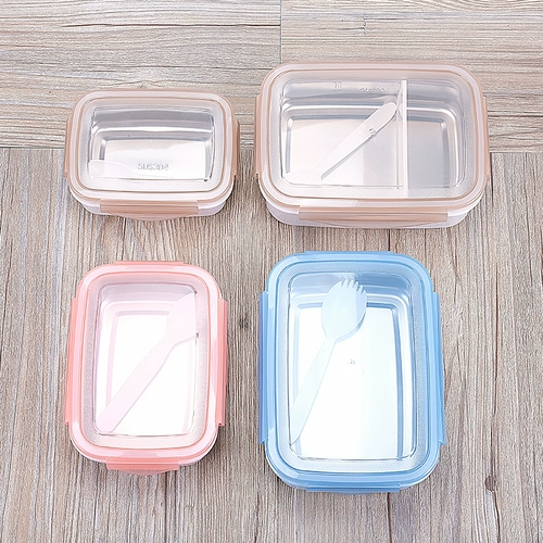 Пластиковый квадратный детский ланч-бокс из нержавеющей стали для школьников