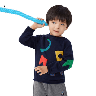 【商场同款】马拉丁童装儿童针织衫冬装男童小童贴布毛衣