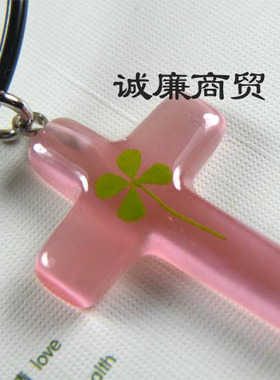 欧罗芭幸运草系列 猫眼吊坠皮绳项链 OXL044M12