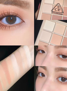 韩国3CE 20春季新品哑光裸色系列九宫格眼影盘日常裸色#DEAR NUDE