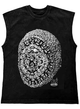 Washed Oversized Cotton Graphic Portrait Tee Tank Top男款