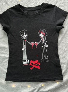 Summer Print 90s T-Shirt Cropped Top 2000s