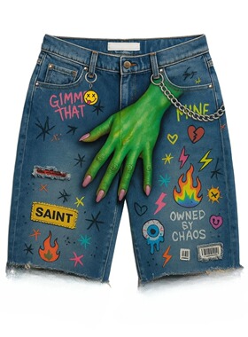 Blue Baggy Jeans Streetwear Jorts Short Vintage  Clothing