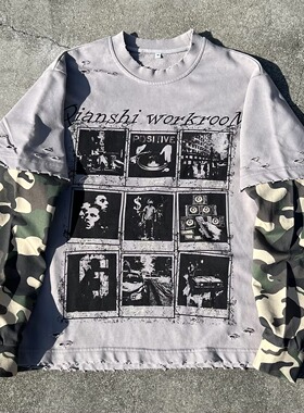 Camouflage Pattern T-shirt, Extra Large Double Layer T-shirt