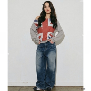 perforated printed sleeved shirt long y2k