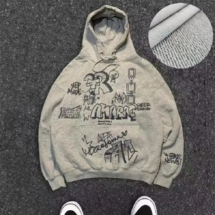 Y2k Graffiti Print Hoodies Women Grunge  Tops Gothic Hoodie