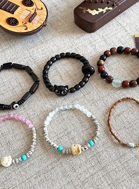 气质复古男女同款黑檀木手串