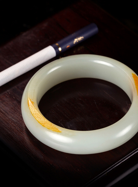 新疆和田玉籽料手镯白玉玉镯天然玉玉镯子女款内径56mm