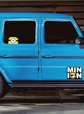 小黄人卡通车贴大Gmini小蚂蚁欧拉可爱车门防水动漫车贴