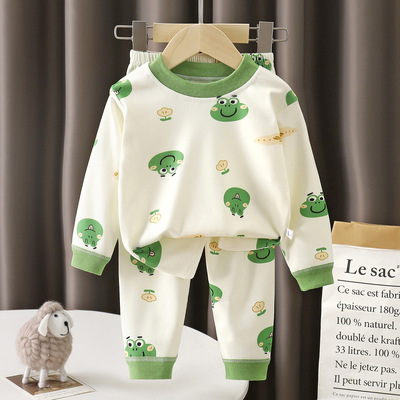 新款儿童秋衣秋裤男童女童德绒内衣套装宝宝打底内衣小孩卡通