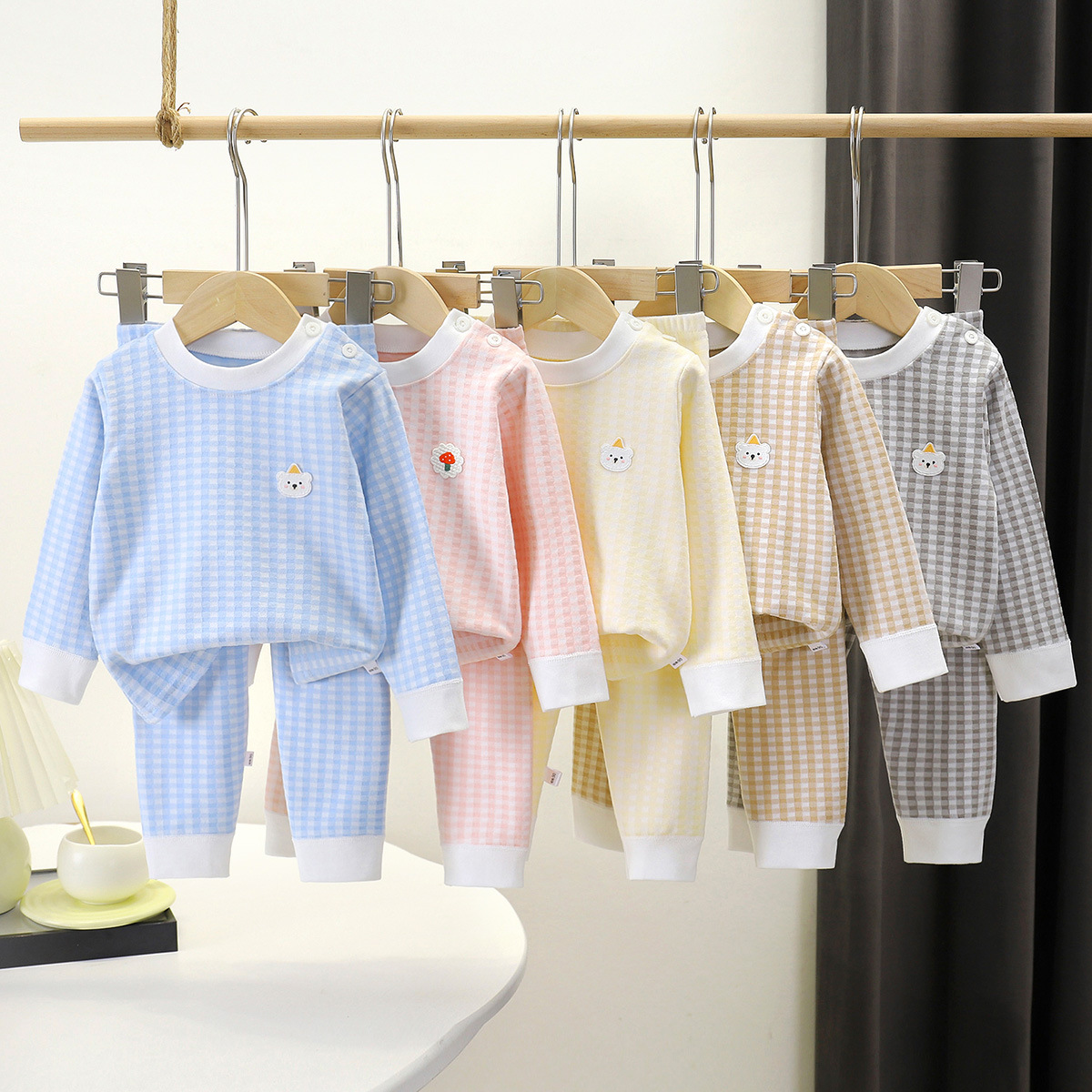 儿童家居服套装秋冬季新款男童睡衣保暖内衣套装女童秋裤秋裤童装