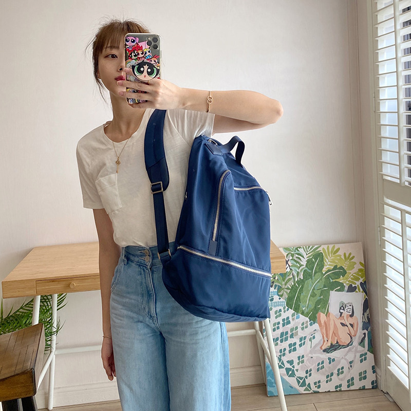 月神集物双肩包尼龙休闲男女通勤商务笔记本电脑超轻便大容量背包