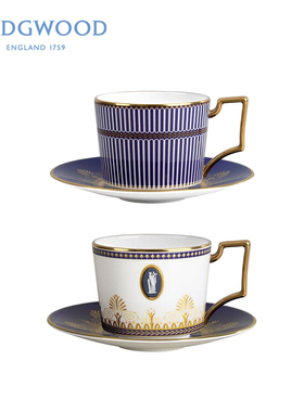 wedgwood &bentley宾特利 蓝耀金灿 蓝色/粉色骨瓷一杯一碟套装