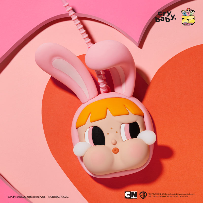 POPMART泡泡玛特CRYBABY飞天小女警镜子挂件耳机壳支架哭娃周边正