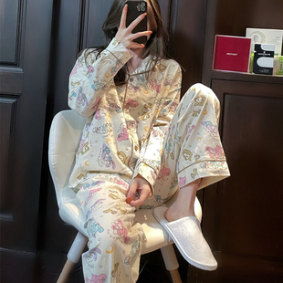 日系睡衣秋冬春季 外穿 套裝 磨毛棉加厚甜美小熊可愛保暖家居服長袖