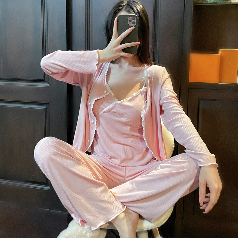 睡衣女春莫代尔纯棉小香风