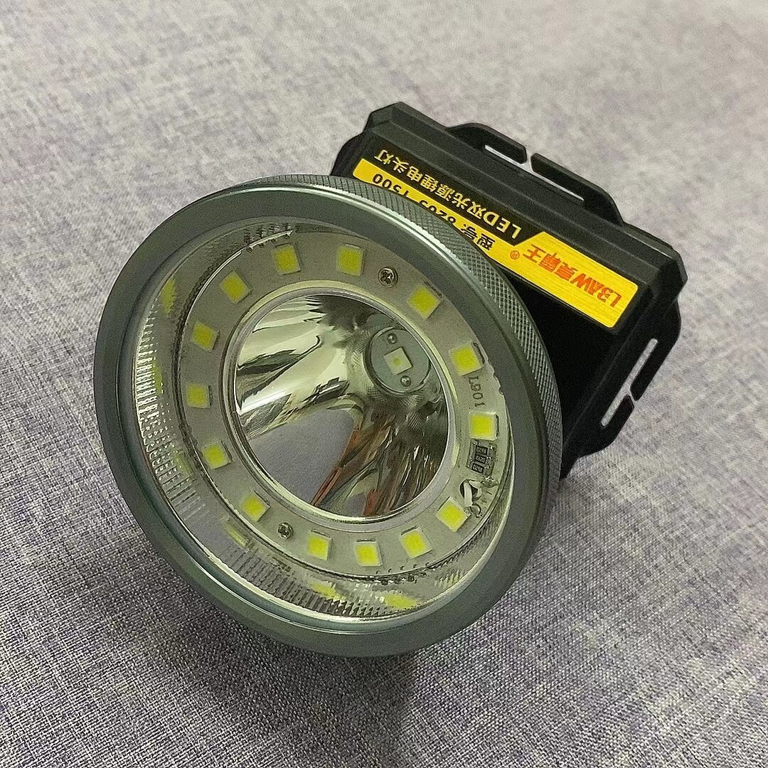 亮霸王led户外夜钓便捷高亮度大功率远射照明双光源激光炮头灯