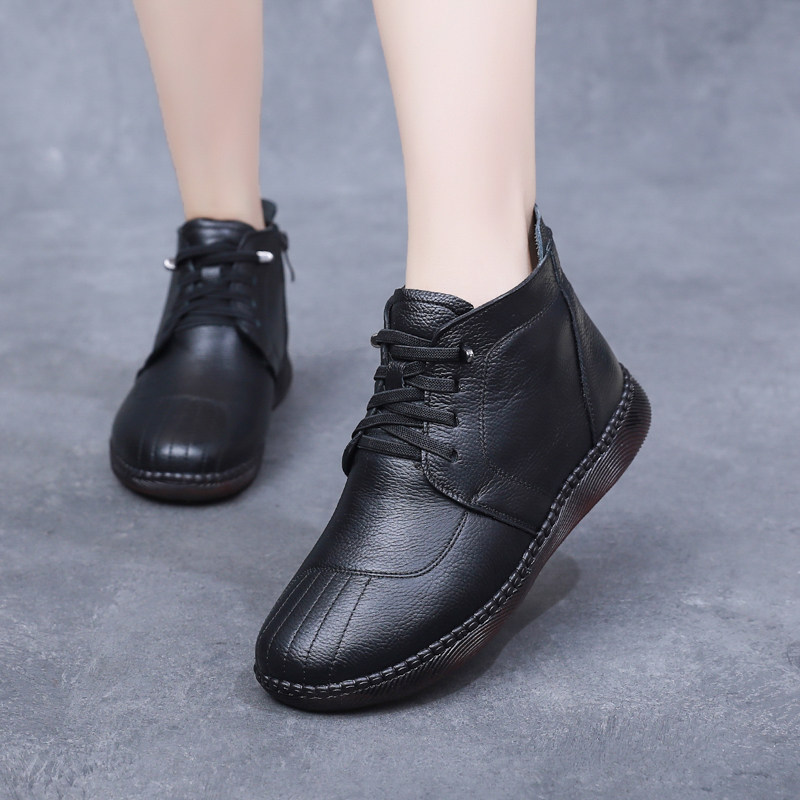 牛筋软底妈妈鞋冬季羊毛真皮软底加绒保暖老人女靴子防滑雪地短靴,女鞋,时尚雪地靴,淘宝优惠券,粉丝福利购,淘宝优惠卷