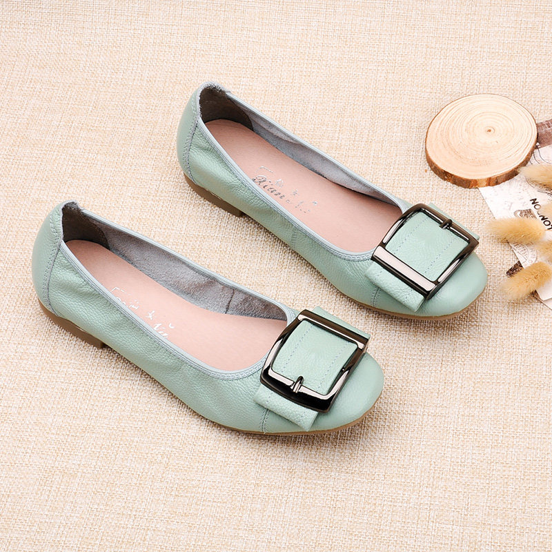 妈妈鞋真皮软底舒适中年人休闲牛筋底豆豆鞋中老年单鞋女皮鞋平底在类目 女鞋, 低帮鞋中 - 来自Buy2taobao.com提供专业的淘宝代购服务