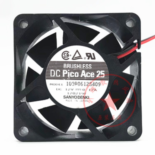 12V 厘米 0.17A 6CM 大风量散热风扇 6025 109R0612S409全新三洋