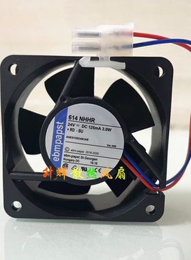 全新ebmpapst 614NHHR 24V 3.0W 6025 6cm高端设备变频器散热风扇