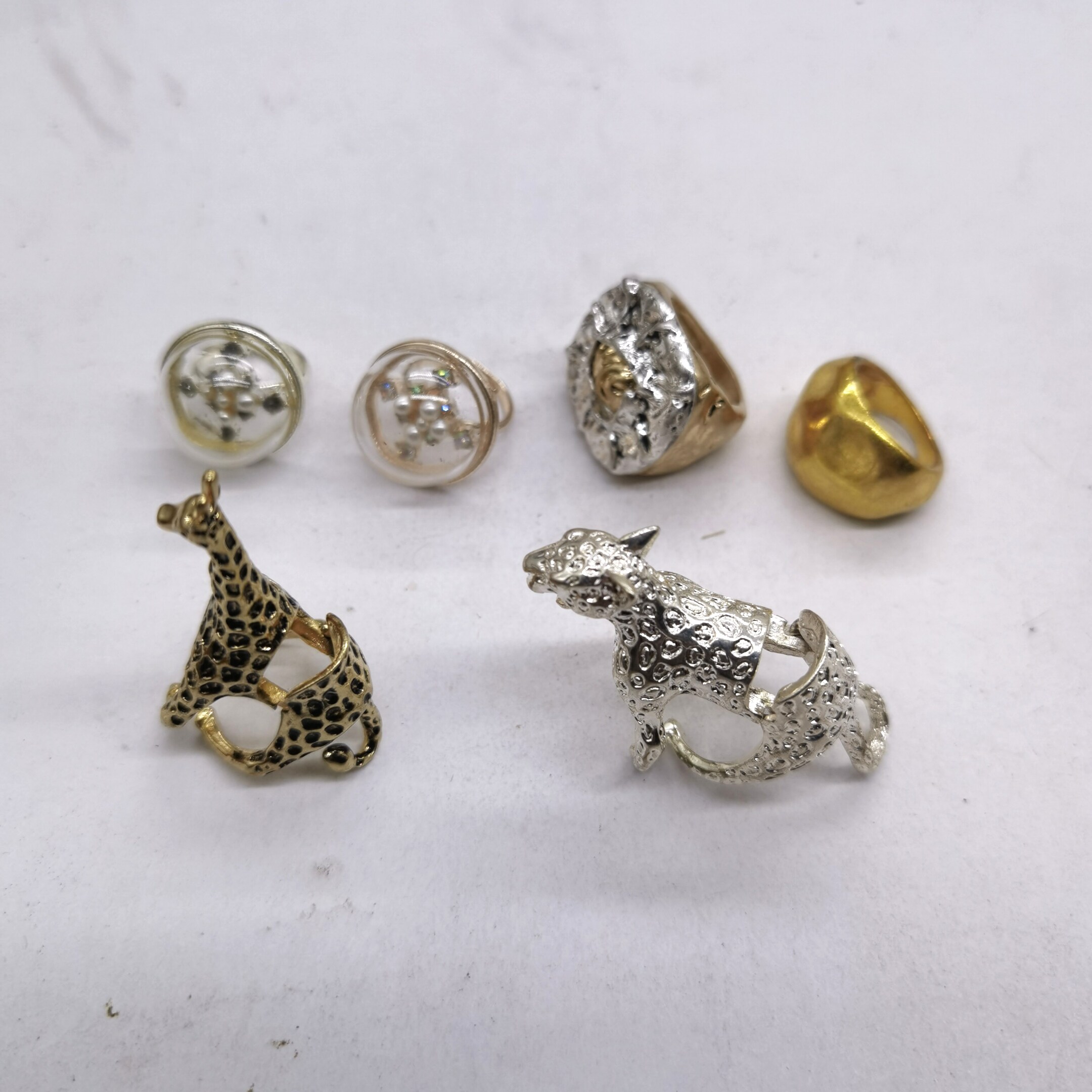 青岛外贸饰品M一6玻璃渡金复古夸张质感个性每个戒指指环