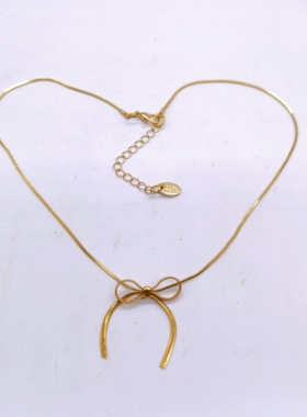 外贸饰品原单铜的Z家高端达标蝴蝶结短款（每个）项链H一683一4