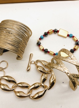 手镯欧美饰品女合金玻璃珠子