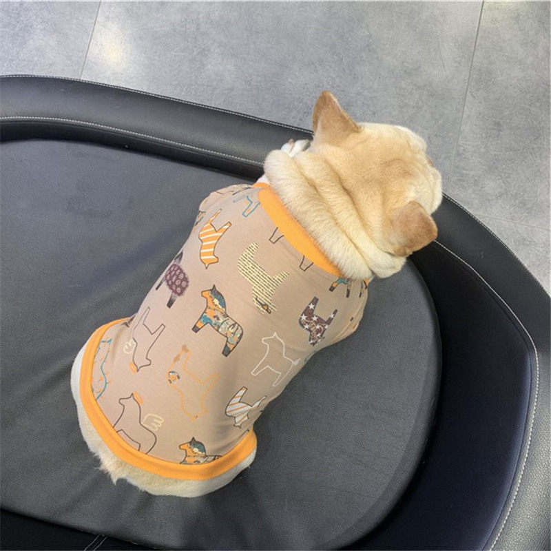 春秋法国斗牛犬T恤 狗宠物狗衣服八哥英斗巴哥小型犬泰迪 清仓