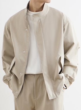 SHIJOIN原创 卡其色M51工装夹克“零”染色纺立领短款外套200132