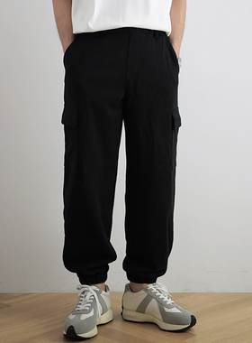 SHIJOIN原创POCKETIME工装束脚裤欧棉绒宽松秋季简约休闲裤200257