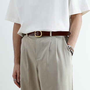 SHIJOIN新品 复古腰带200327 FUNDAJOIN棕色皮带真皮哑光做旧美式