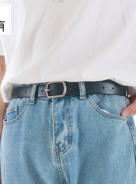 SHIJOIN时有Sometimes黑色皮带真皮哑光做旧方扣韩简约腰带200323