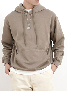 SHIJOIN【FUNDAJOIN】卡其灰连帽毛圈卫衣宽松休闲内搭外套200164