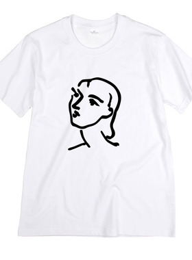 亨利马蒂斯Henri Matisse作品t恤黑白人物肖像画头像情侣文艺短袖