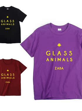 GLASS ANIMALS周边玻璃动物英国流行乐队男女圆领夏装半袖短袖t恤