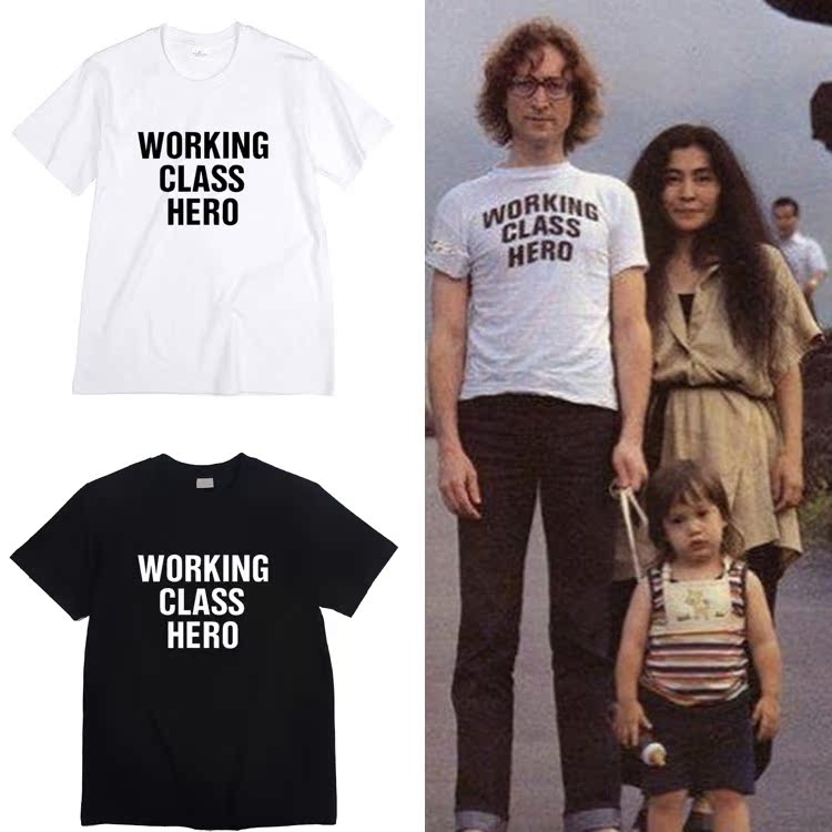 披头士beatles john lennon working class hero男女复古短袖t恤