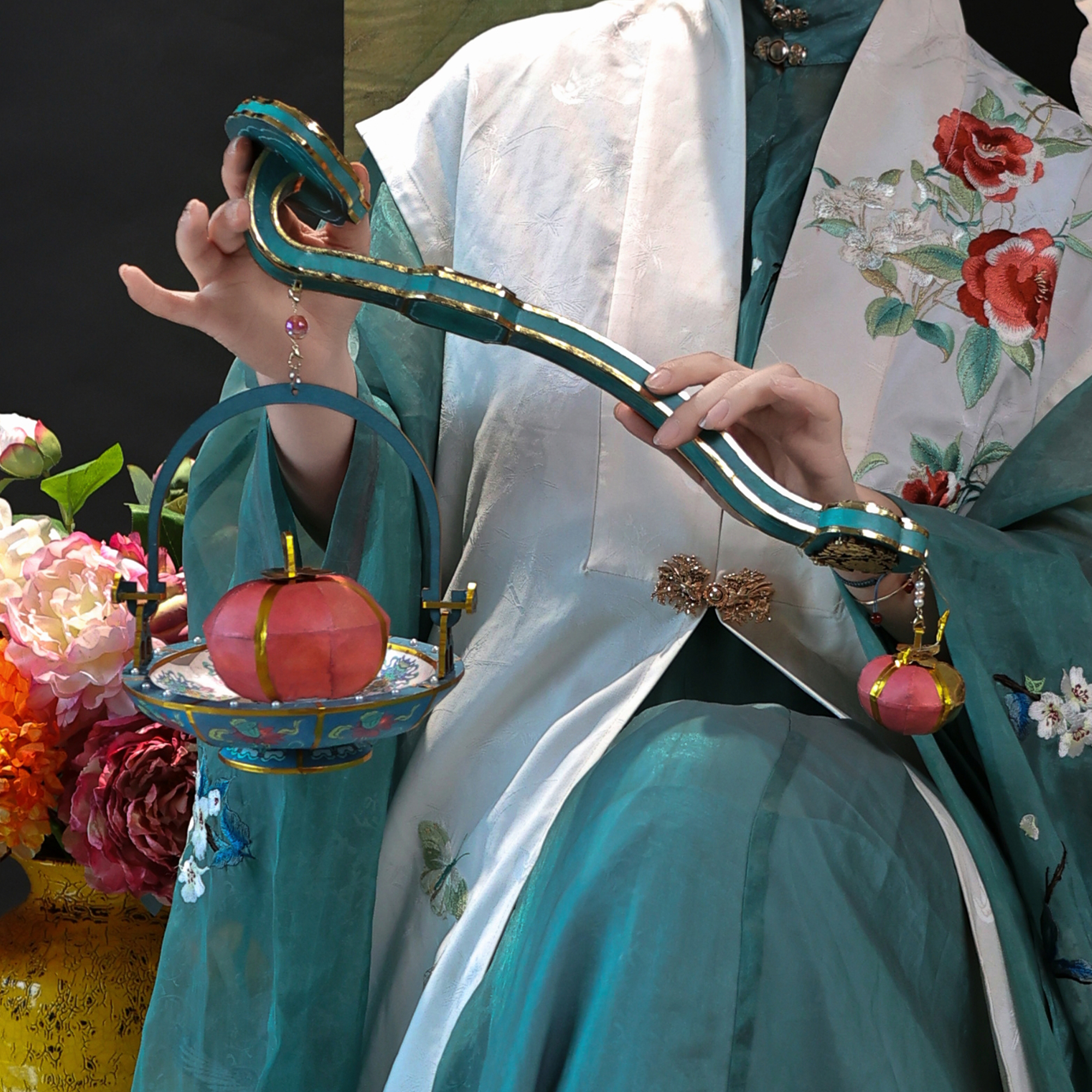 一念守仙称心如意柿子元宵花灯