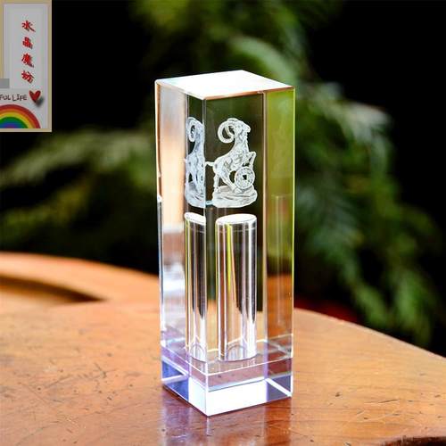 胎毛纪念品 羊宝宝出生纪念章 内雕款胎发章 水晶脐带章胎毛章diy