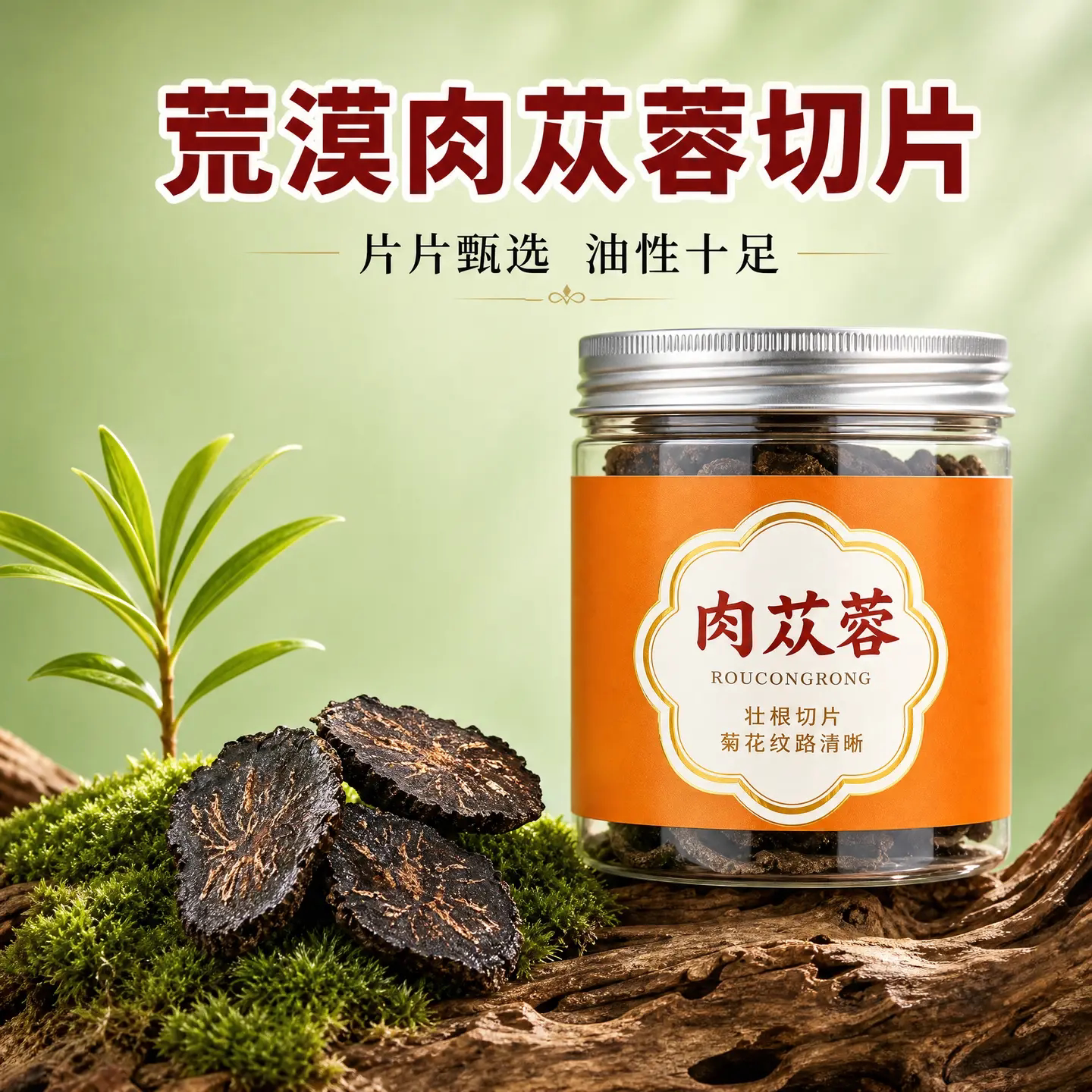 新疆特产蓓活堂肉苁蓉切片120g罐装鄯善荒漠原生干片泡水煲汤原料