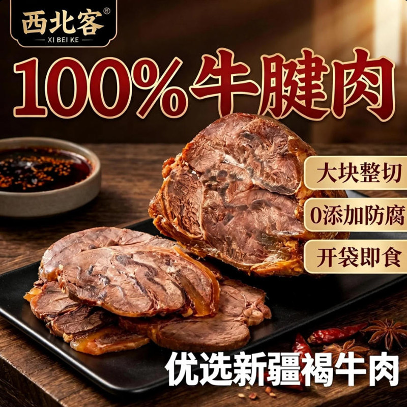 新疆酱牛肉卤牛肉牛腱子肉熟食真空包装真空配料干净健身五香牛肉