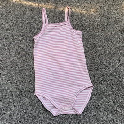 2A/86CM  法单VB纯原婴童女宝宝夏季纯棉吊带护肚连体三角哈衣