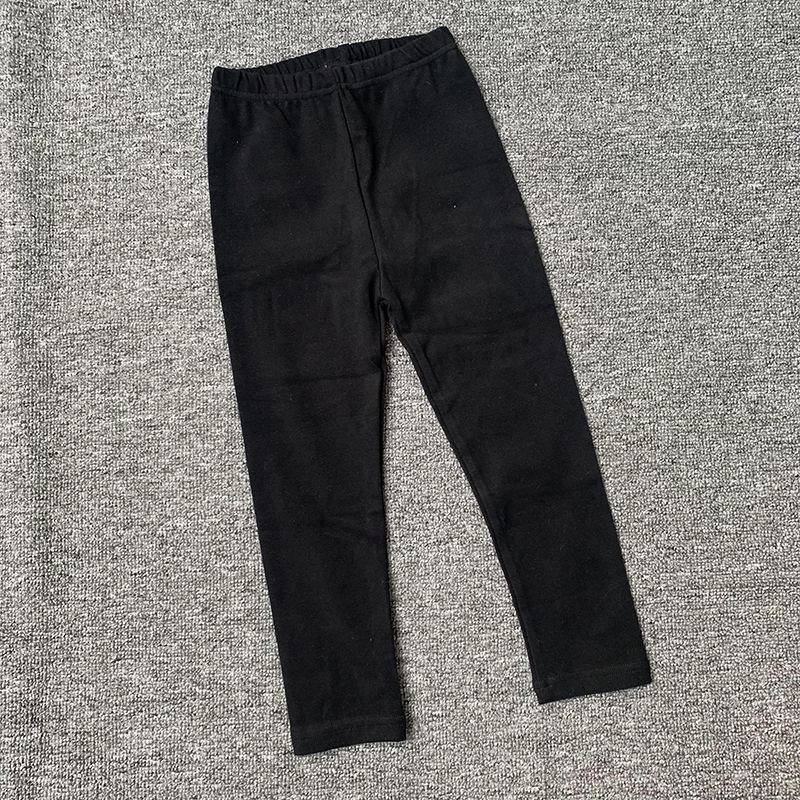 80-130码 原单女童小女孩春秋款弹力棉黑色修身打底裤长裤子