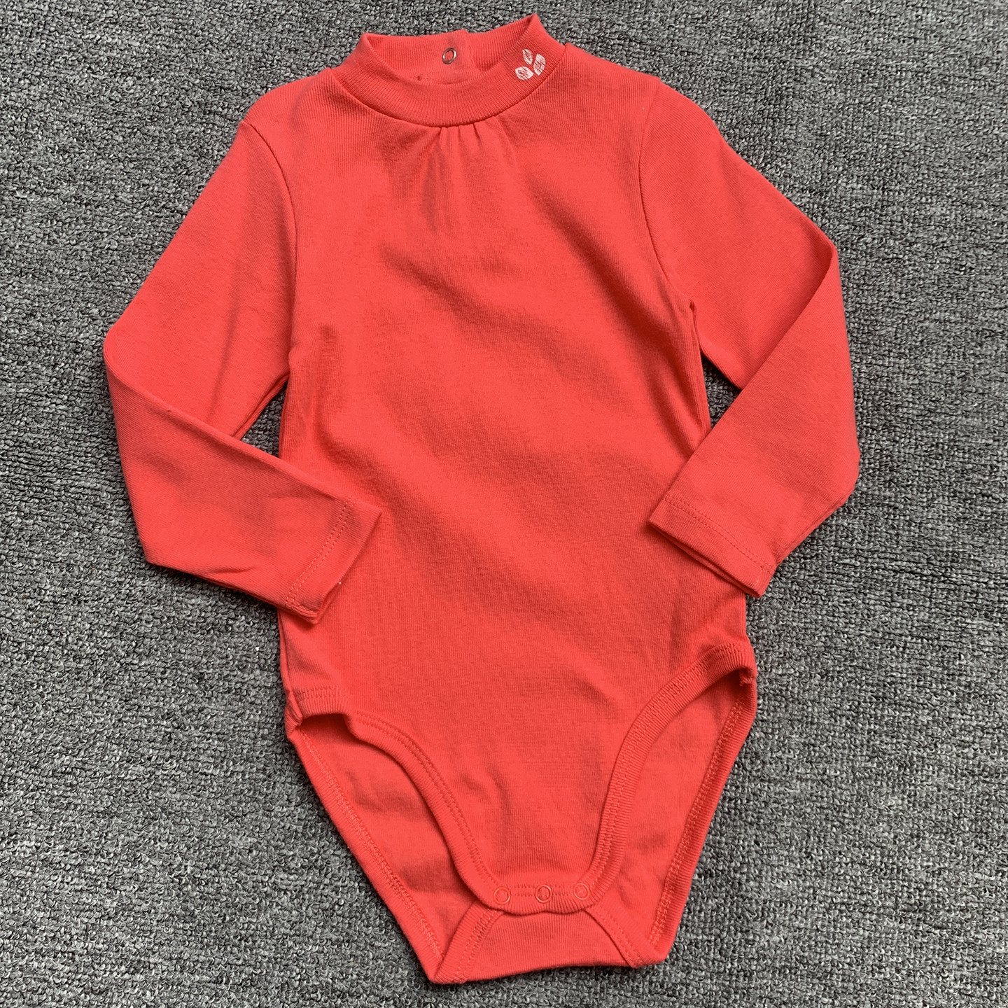 0-2岁 法单VB纯原新生初生婴儿女宝宝半高领护肚三角哈衣打底衫