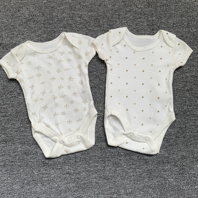 新生儿码 外贸原单初生婴儿小宝宝纯棉短袖护肚三角哈衣T恤衫上衣