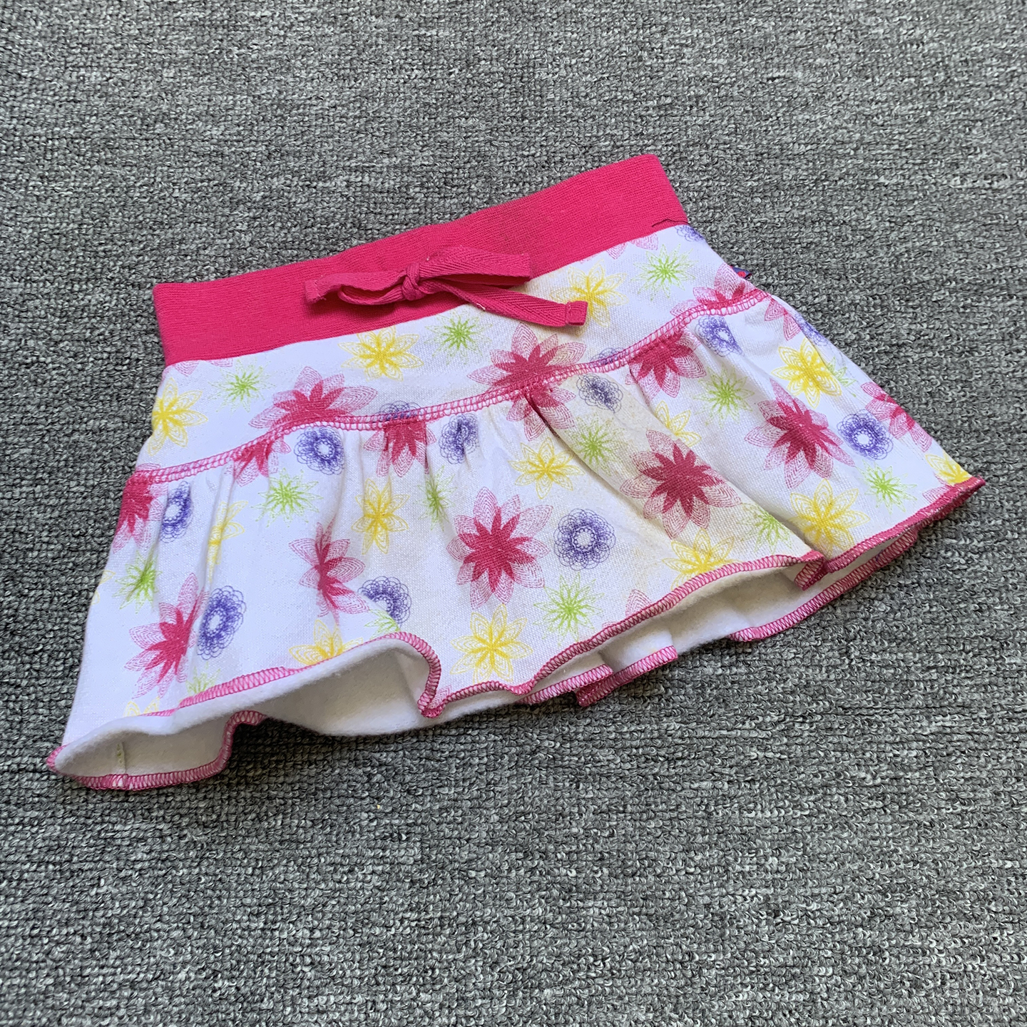 3-9个月 外贸原单初生婴儿女宝宝秋冬款抓绒印花短裙小裙子