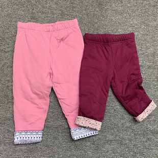厚裤 外贸原单初生婴儿女宝宝秋冬夹棉保暖冬棉裤 子 18个月